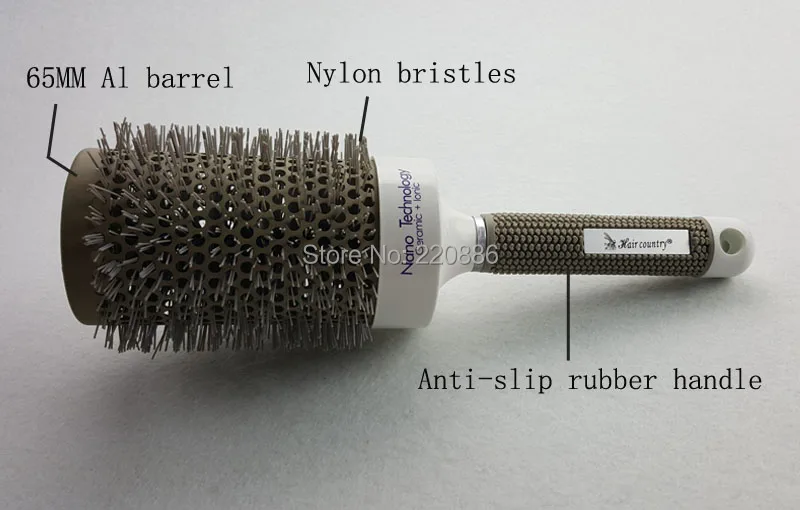 1 шт круглая щетка для волос профессиональная керамическая щетка для волос парикмахерская щетка для укладки GIC-HB504(65 мм