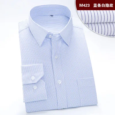Мужская рубашка с длинным рукавом, брендовая одежда, хлопок, высокое качество, Умные повседневные рубашки, белые свадебные рубашки, Camisa Masculina - Цвет: M423
