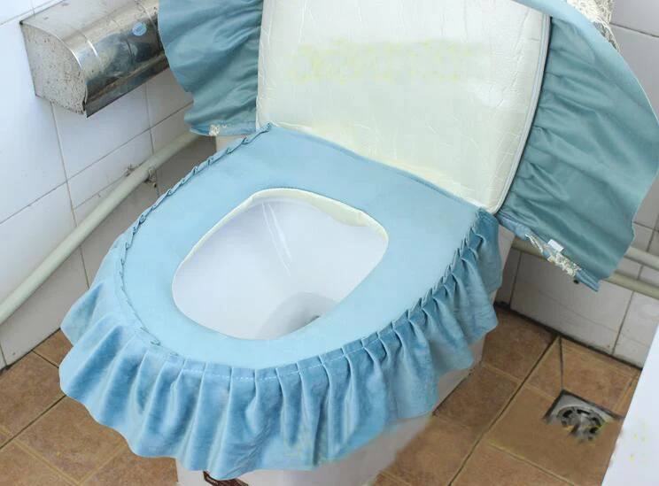 Fyjafon 3 шт. набор для туалетного горшка чехол для сиденья унитаза для ванной комнаты теплый закрытый стул с кружевом чехол для унитаза