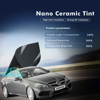 

TSER 67% Black Color Nano Ceramic 10% Auto Tint 20" x 5ft Window Film for Car&Home