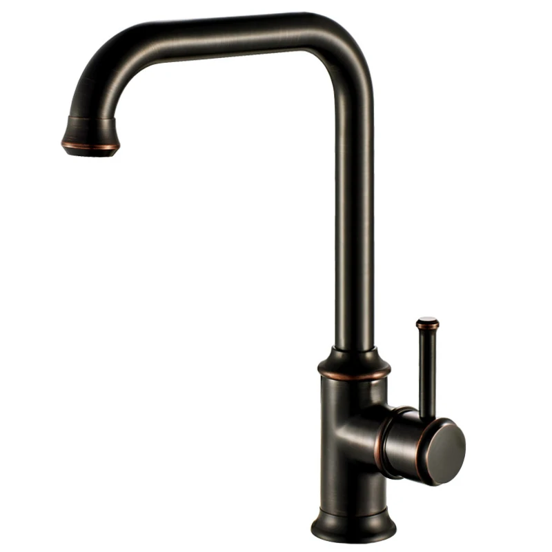 European Antique Kitchen Faucets Brass Brushed Black Gold Basin Faucet