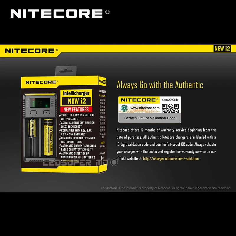 Новая версия Nitecore Новинка i2 автоматическое умное совместимое Универсальное