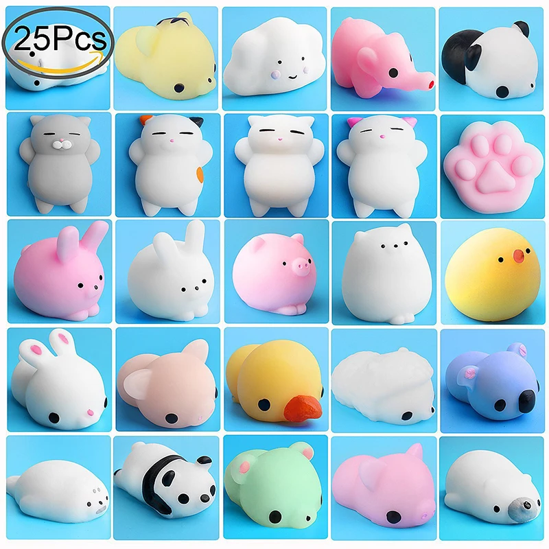 Purpledi 50 Pcs Mignon Squeeze Animaux Jouets Squishies