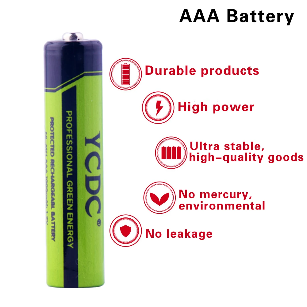 AAA аккумулятор большой емкости Li-Po литий-полимерный аккумулятор замена 1000mAh батарея для камеры мышь