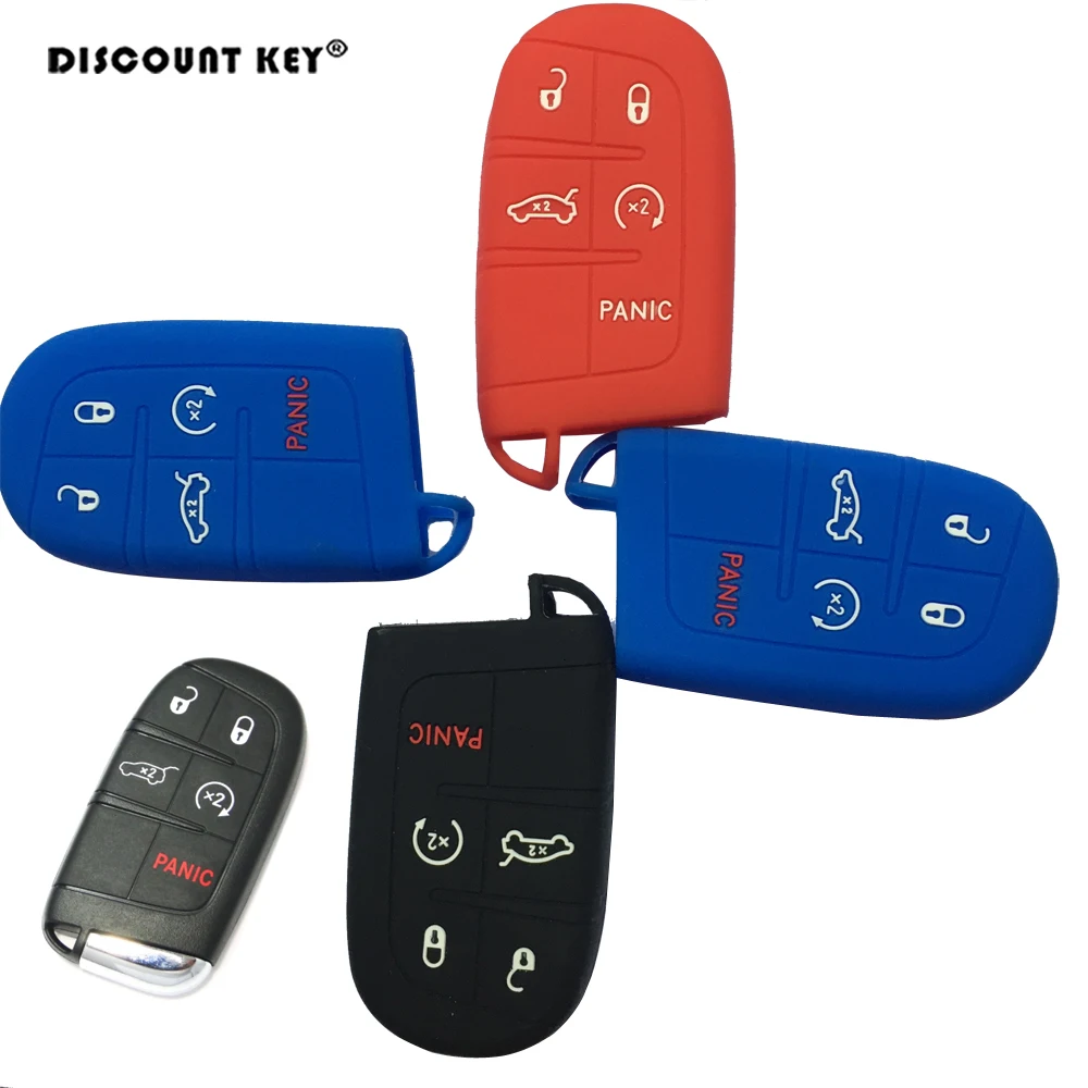 5 Button Silicone Rubber Car Key Cover Case For Fiat Jeep Compass Grand