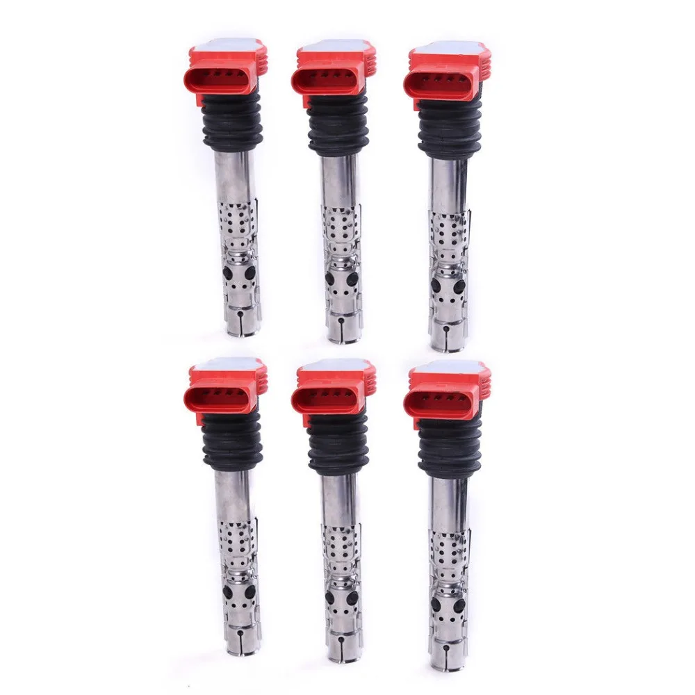 6 шт. катушки зажигания для A-UDI A4 A6 A8 Quattro 3,0 V6 02-08 06C 905 115 M/E/F/G/H/L/06C905115 06C 905 115 м
