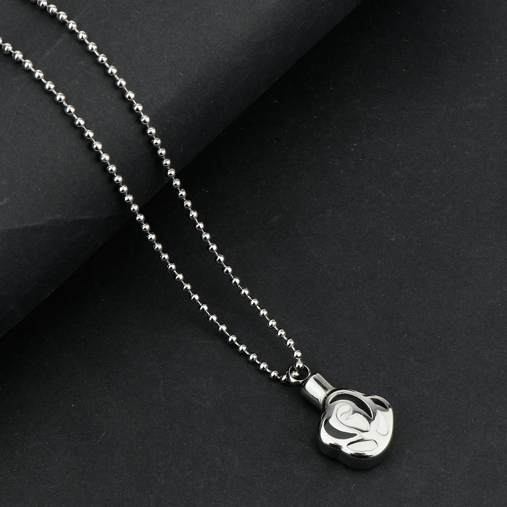 Stainless Steel Ashes Pendant Necklace Keepsake Memorial Colorful Enamel Locket Urn Jewelry for Women Men