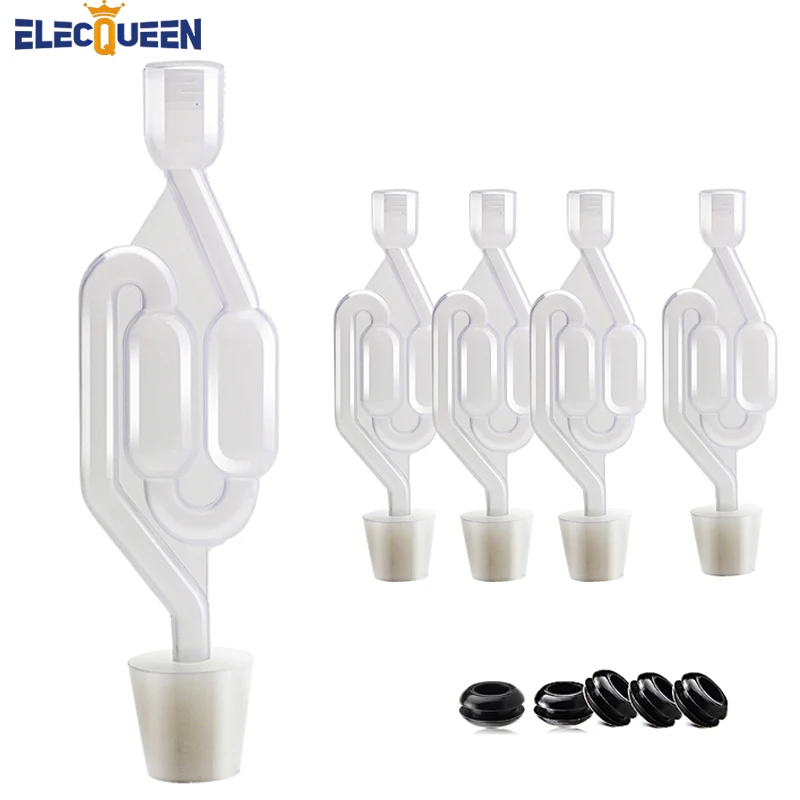 Air Lock in Fermentation,5 pcs Sshape Air Locks with Silicone Rubber