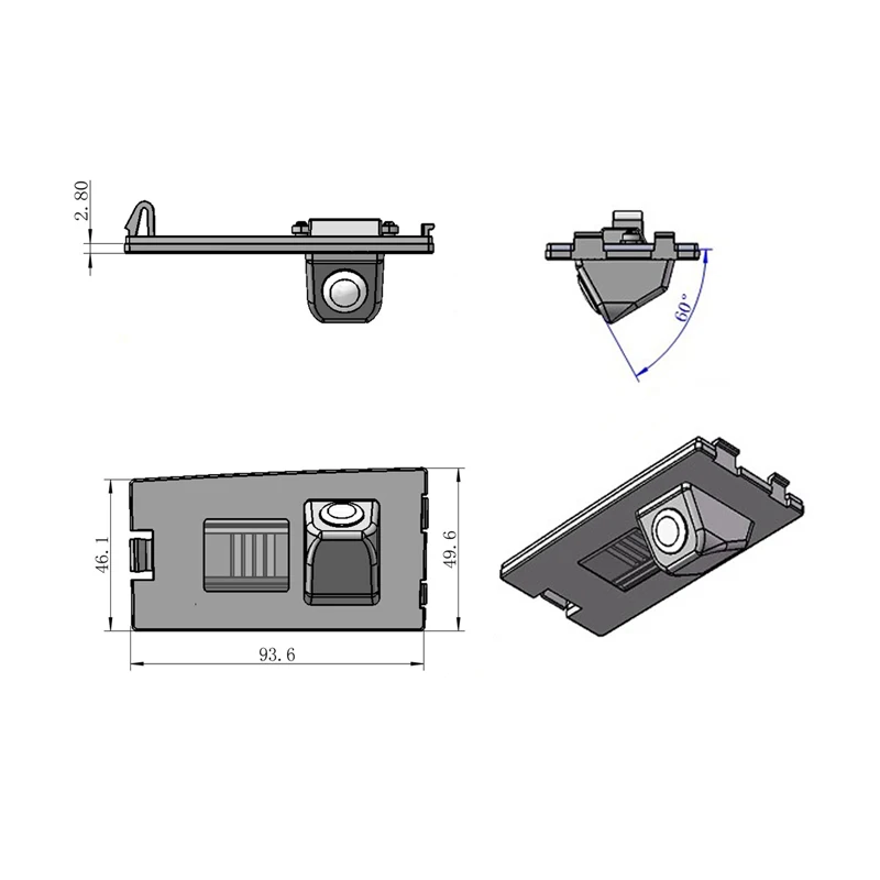 

For Jeep Grand Cherokee 2012 2013 170 degree car backup reverse wire HD CCD camera connect with two DIN one DIN DVD Monitor GPS