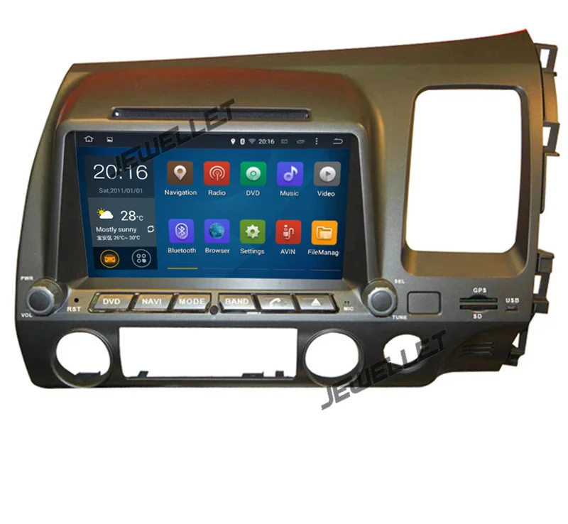 

Octa core IPS screen Android 9.0 Car DVD GPS radio Navigation for honda civic 2006-2011 right driving