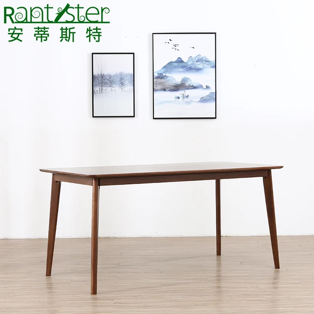 Nordic Walnut Color All Solid Wood Straight Leg Dining Table Modern Nordic Walnut Color All Solid Wood Straight Leg Dining Table Modern Simple Rectangular White Oak Anese Small Family