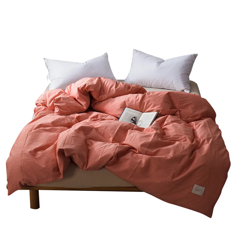 

European Gray Solid Color Quilt Cover Bedding Cotton Duvet Cover Comfortable 1Pcs Quilt Cover Single Single Bed Double Bed Satin