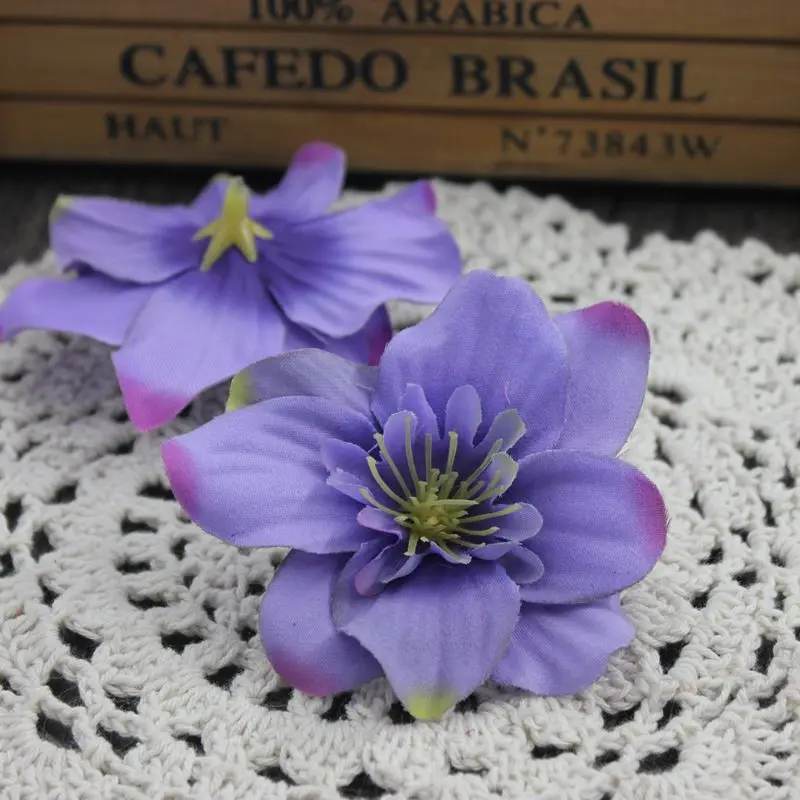 1 шт., искусственное украшение, маленькая синяя голова дикого цветка, сделай сам, шелковые свадебные цветы, украшение для дома, высокое качество - Цвет: purple