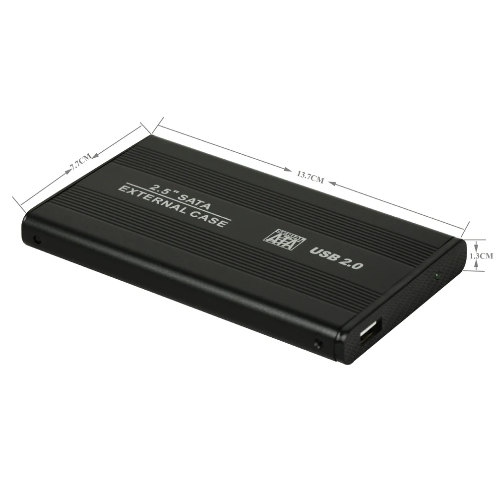 Алюминиевый металлический внешний HDD Caddy 2,5 дюймов SATA Внешний чехол USB 2,0 HDD жесткий диск чехол