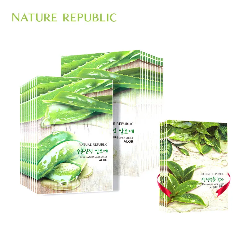 

Nature Republic Aloe Sheet Face Mask Moisturizing Facial Mask Oil Control Whitening Shrink Pores Korean Face Mask