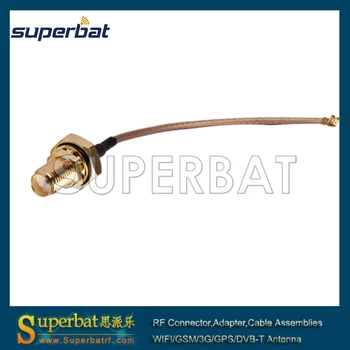 

Superbat Pigtail cable SMA bulkhead Jack with O-ring to IPX/UFL Right AngleJack Antenna Feeder cable assembly RG178 15cm