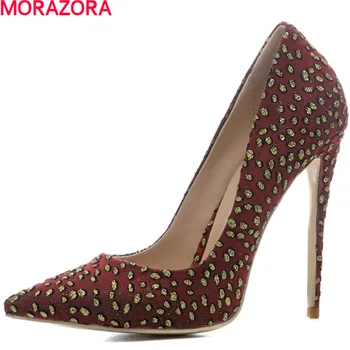 

MORAZORA new arrival Net yarn fashion spring shoes woman stiletto high heels pointed toe women pumps big size 34-45