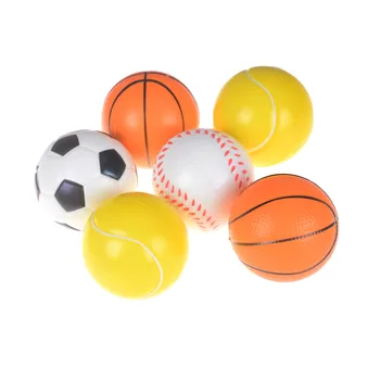 Anti Stress 10cm Hand Wrist Exercise PU Rubber Toy Balls Football Basketball Sponge Foam Squeeze Stress Relief Toy 1