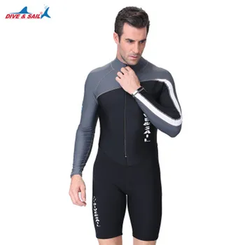 

Men 1.5mm Neoprene Long Sleeve Scuba One Piece Wetsuit Surfing Diving Swimsuit Men Women One Piece For Swimming Rash Guards