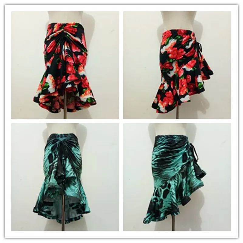 

Latin Dance Skirts For Woman Sexy Leopard Skirt Ladies Ballroom Dancing Clothes Woman Salsa Samba Rumba Performance Wear