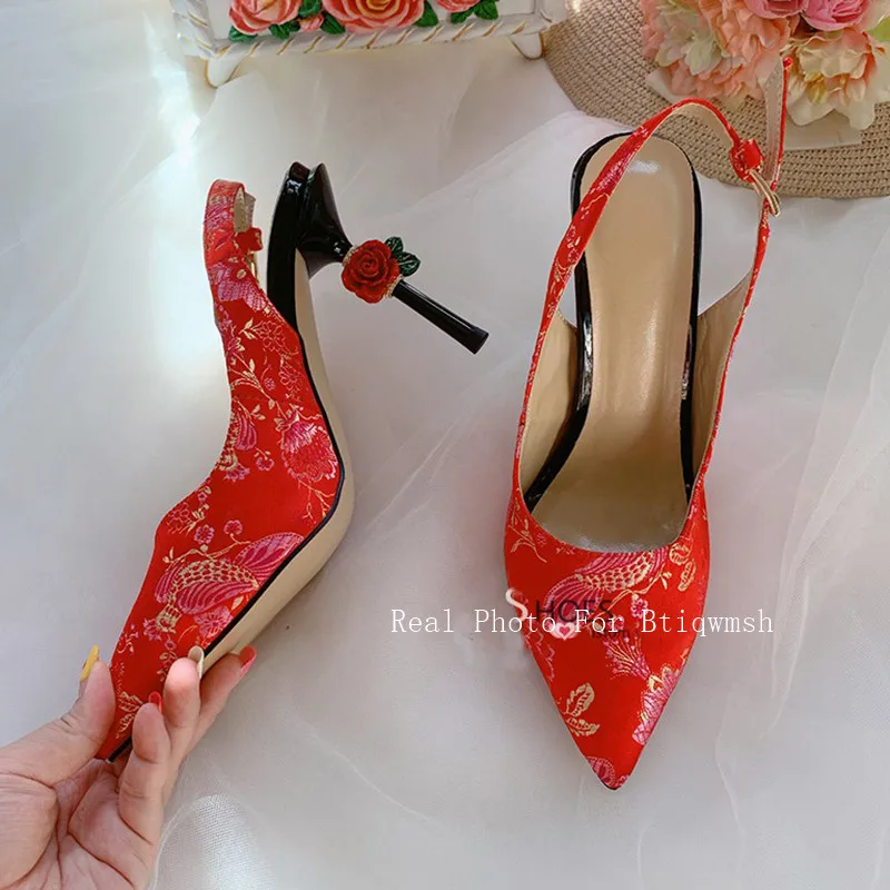 Г.; Босоножки на каблуке с розами; женские туфли на шпильке с острым носком, украшенные стразами; роскошные свадебные туфли для невесты