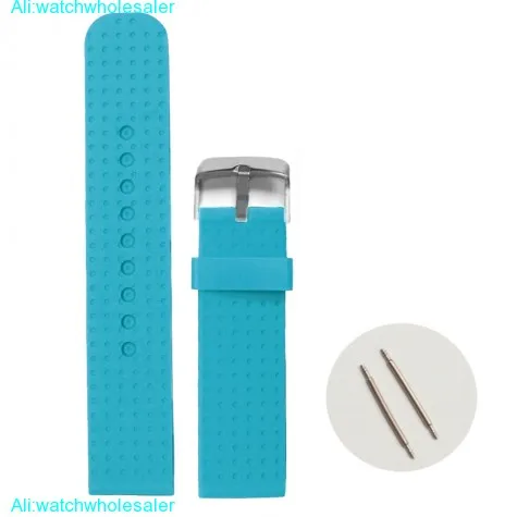 22mm Ocean Blue Color Silicone Jelly Rubber Unisex Watch Band Straps WB1074M22JB