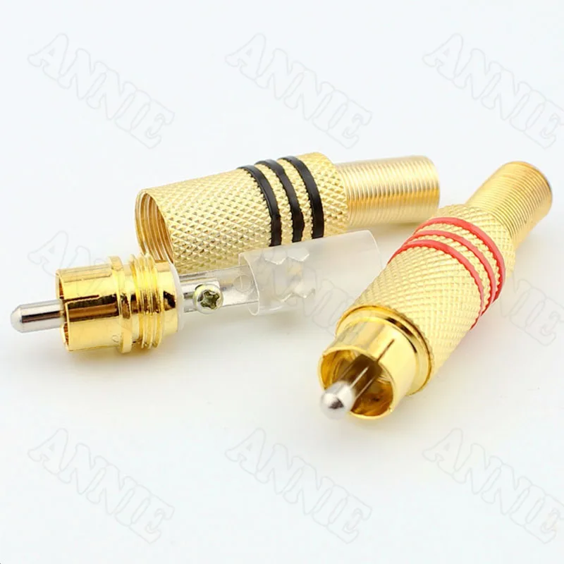 10pcs/lot Store Promoting Gold Plated RCA Socket Solderless Jack Audio And Video Plug | Строительство и ремонт