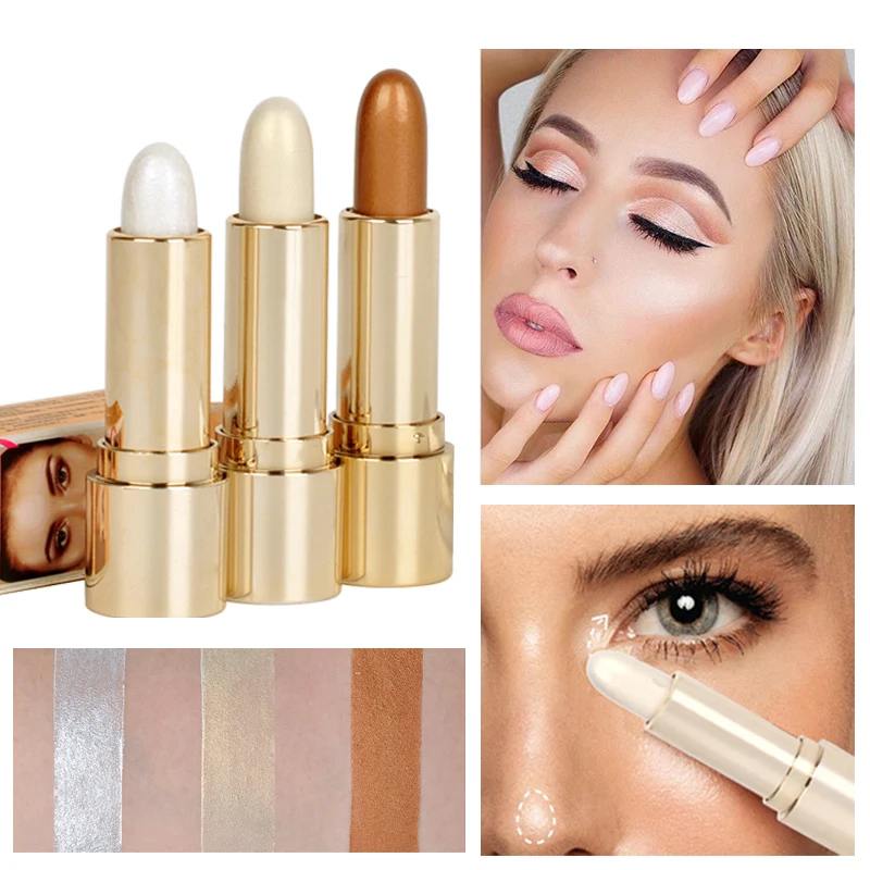 

2018 Brand Shimmer Highlighter Bronzer Stick Make Up Brightening Contouring Makeup Face Foundation Glowing Hightlighter Cream