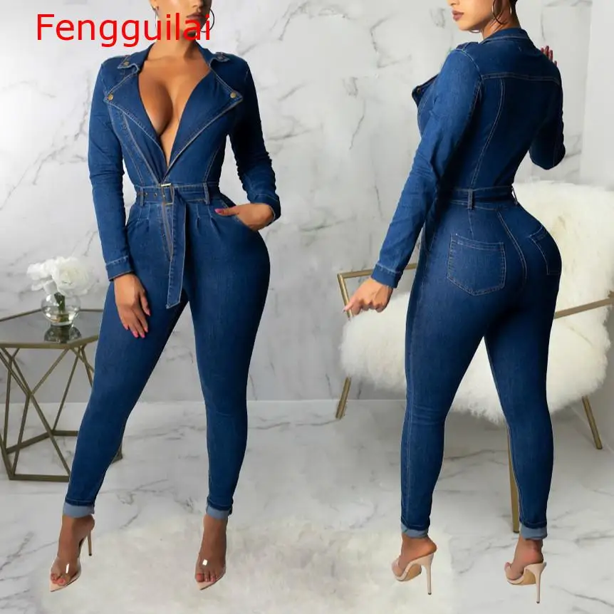 denim jumpsuit sexy