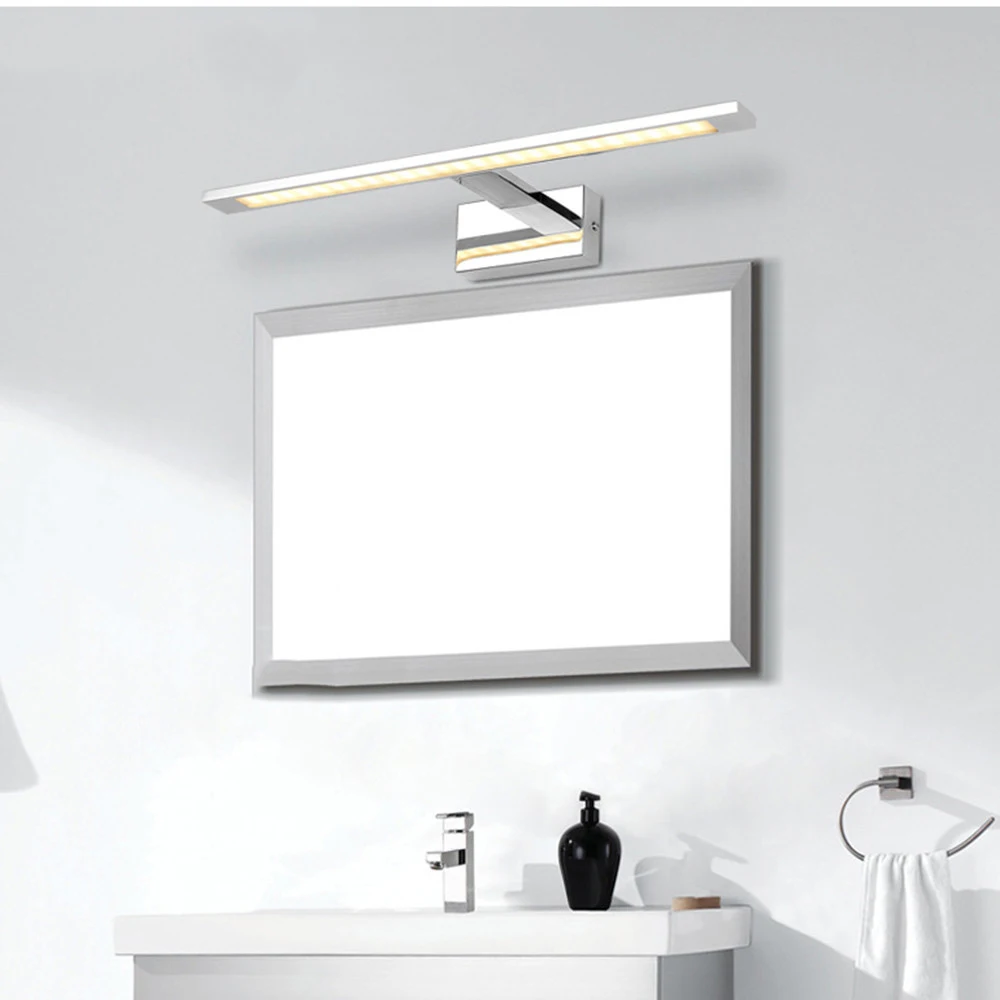 

48CM 10W Led mirror light indoor bathroom waterproof wall lamp AC85-265V Stainless lighting Wall mounted High quality