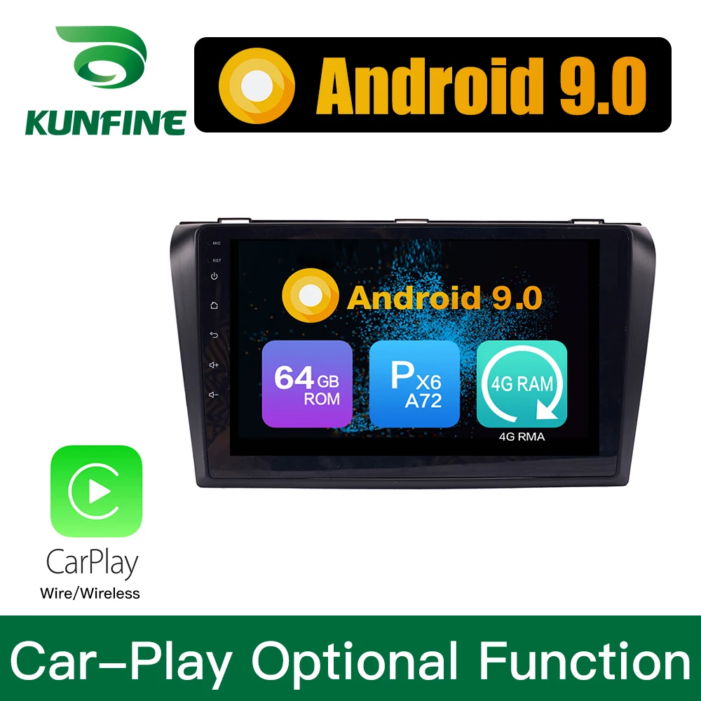 

Android 9.0 Ram 4G Rom 64G PX6 Cortex A72 Car DVD GPS Multimedia Player Car Stereo For Mazda 3 2006-2013 Radio Headunit