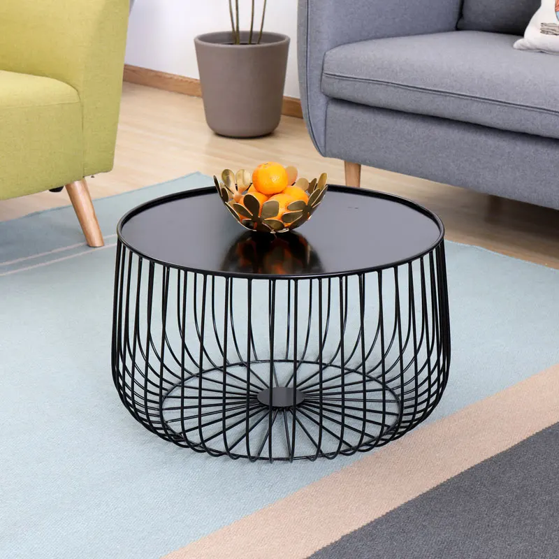 Минималистический современный дизайн Тыква черный круглый железный маленький чайный столик мебель для гостиной металлический кофейный стол