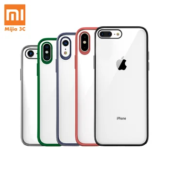 

Original Xiaomi Phone Case For iPhone X XR XS Max 8 7 Plus Transparent TPU PC Shell Bag Shockproof Colorful Frame Back Cover
