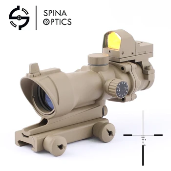 

SPINA OPTICS Tactical Hunting Riflescope Red Dot ACOG 4x32 Optical Rifle Scope Spotting for gun Red Green Reticle