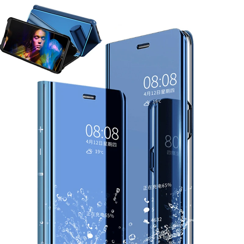 

Smart Mirror Flip Clear View Stand Coque For Huawei Nova 3 3i Y5 Prime Y9 2018 2019 For Honor 7A Pro 7C 8X 9 View 10 Lite Case