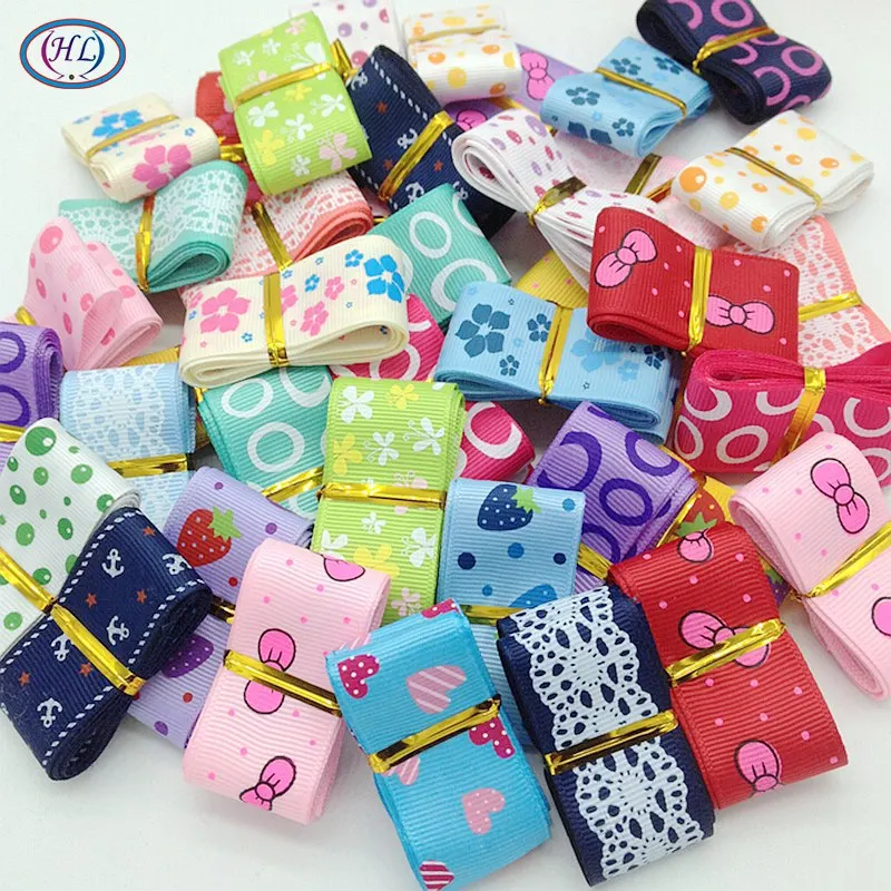 

10 yards 1" width mix style printed grosgrain ribbon wedding party decoration crafts packing belt A346