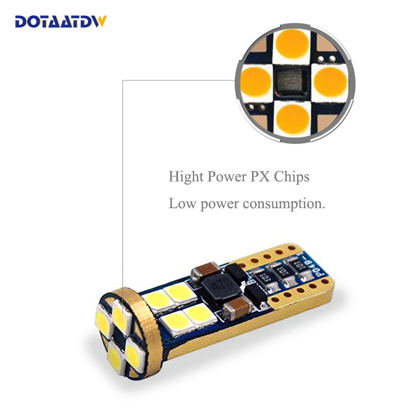 DOTAATDW 10 шт. T10 12SMD светодиодный светильник 194 168 3030 W5W Canbus для салона автомобиля карта