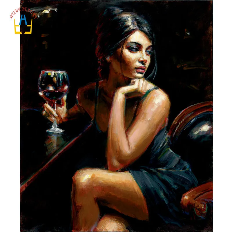 

Draw pictures coloring by numbers on canvas hand painted sexy women paintings on the wall home decor Painting Calligraphy WYA098