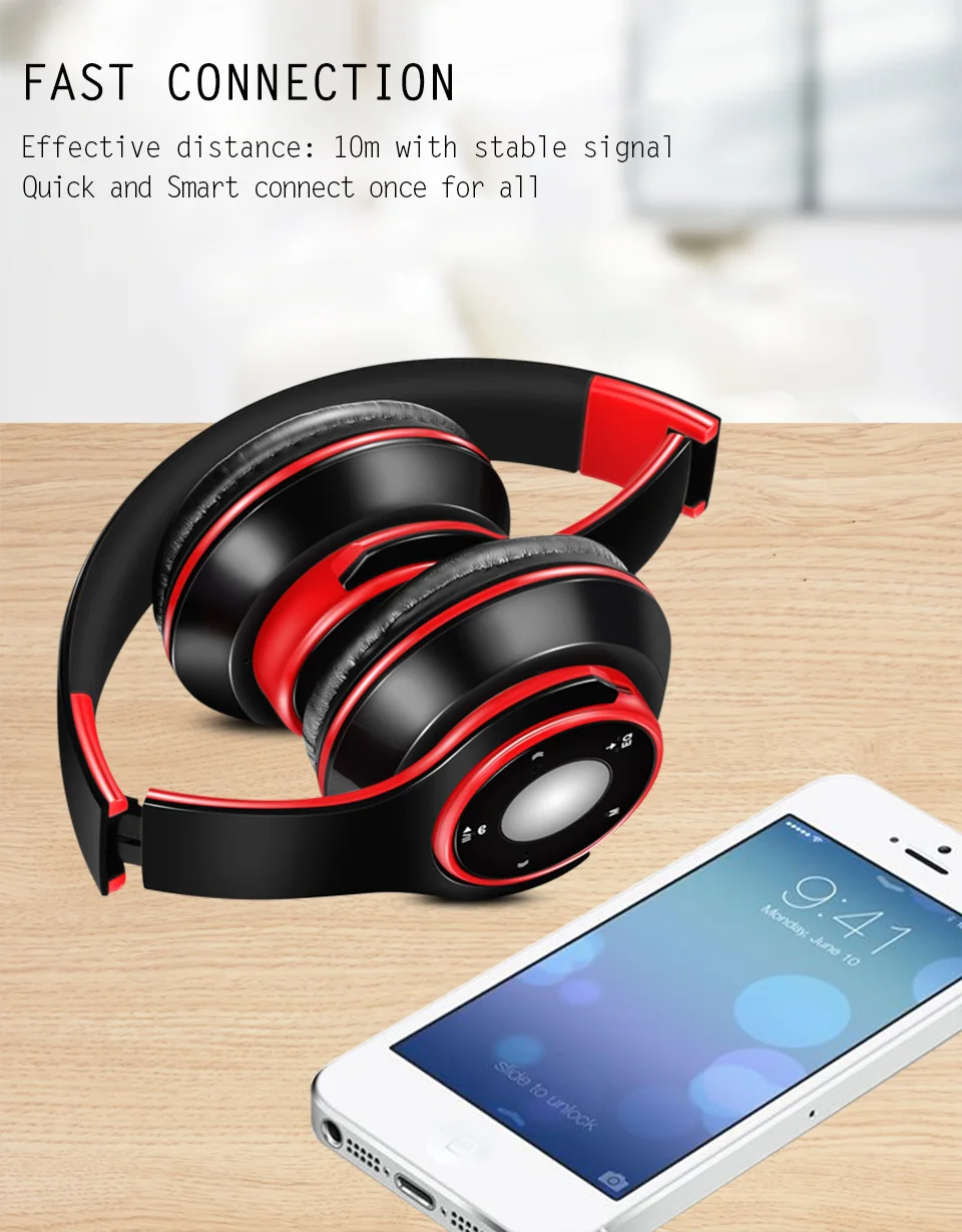 wireless headset Bluetooth earphones and headphone for girls samsung sport and SD card with mic HIFI stereo headphone in phone (16)