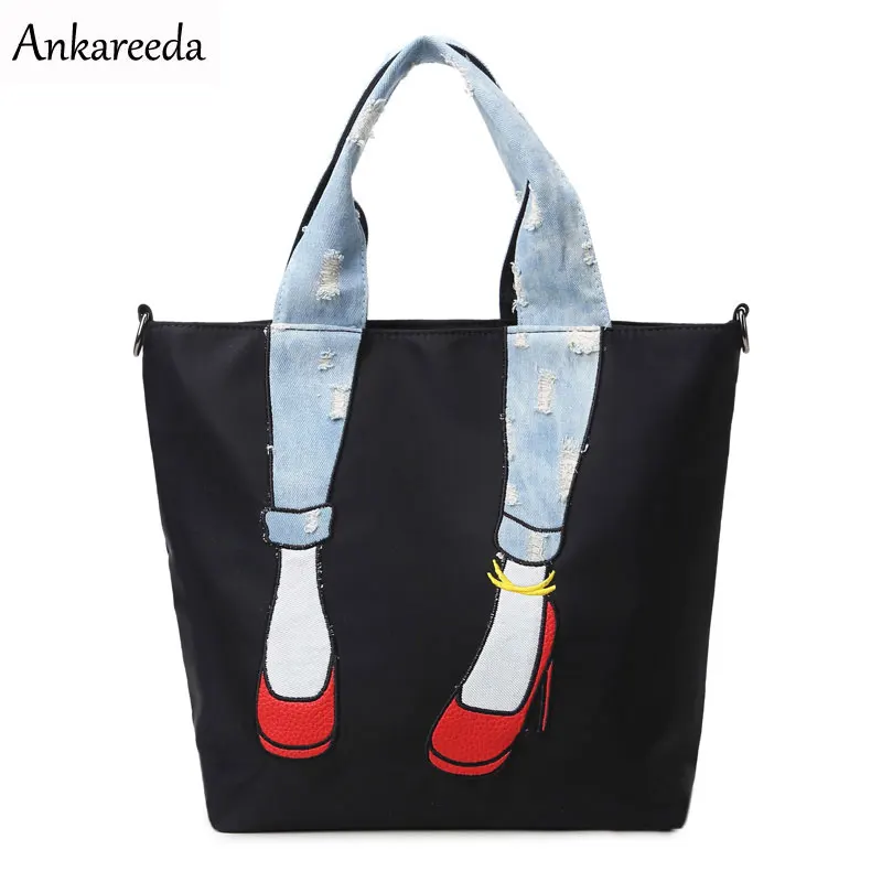

Ankareeda Luxury Brand Waterproof Oxford Cloth Women Shoulder Bag Fashion Denim Patchwork Handbags Ladies Crossbody Bags