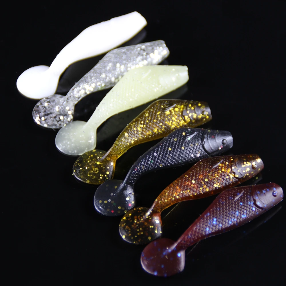 Spinpoler 50pcsLot Soft Fishing Lure Swimbait 50mm1.6g Magic Lures Carp Fishing Tackle Soft Shad Bait Worm Isca Artificial  (3)