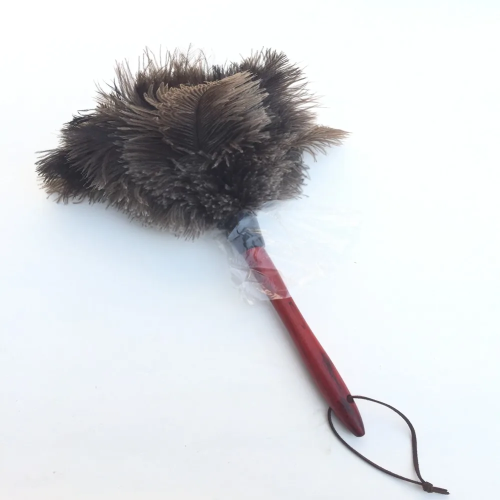 Ostrich Feather Duster Brush Wood Handle natural color for home cleanostrich feather duster