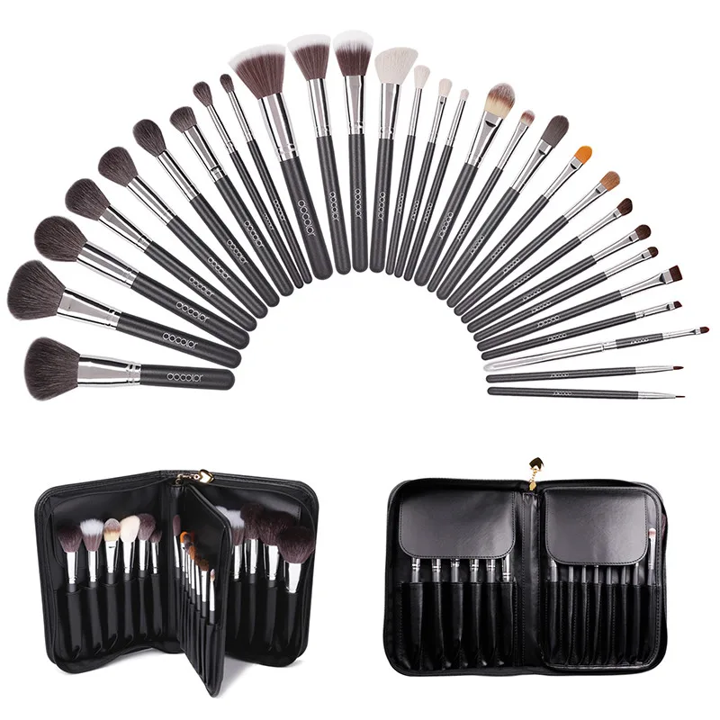

Docolor Make up Brushes 29 pcs profeesional makeup brush Set With Case Top nature bristle and synthetic hair makeup brushes set