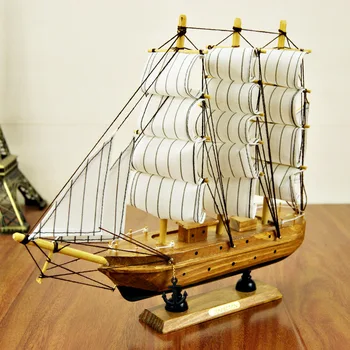 

30CM wooden sailboat, super luxury sailing vessel gift Mediterranean amorous feelings Small crafts, decoration,