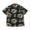 BOB DONG Steampunk Guitar Floral Print Casual Hawaiian Shirts Reggae Aloha Black 2