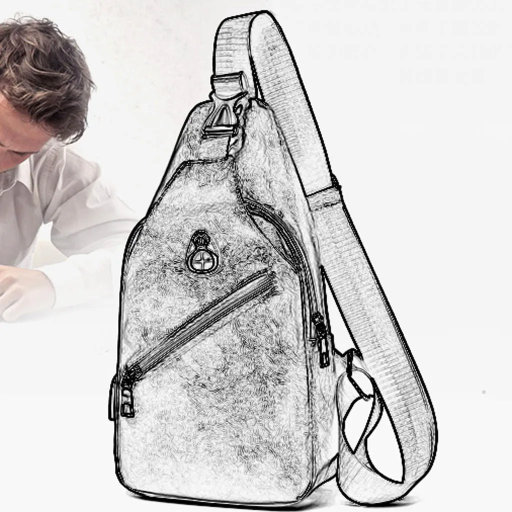Aelicy мужская кожаная Спортивная однотонная сумка через плечо для студентов, сумка на груди, Высококачественная однотонная сумка, карман для