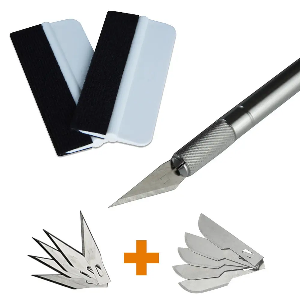 

EHDIS Car Window Tint Vinyl Wrap Tool Kit Craft Knife Cutter+10PCS Blade Car Wrapping Felt Squeegee Vinyl Film Sticker Cut Knife