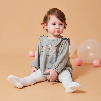 

Long-sleeved triangle robes princess lace romper children's onesies cotton baby girl clothes baby girl romper CHD10084