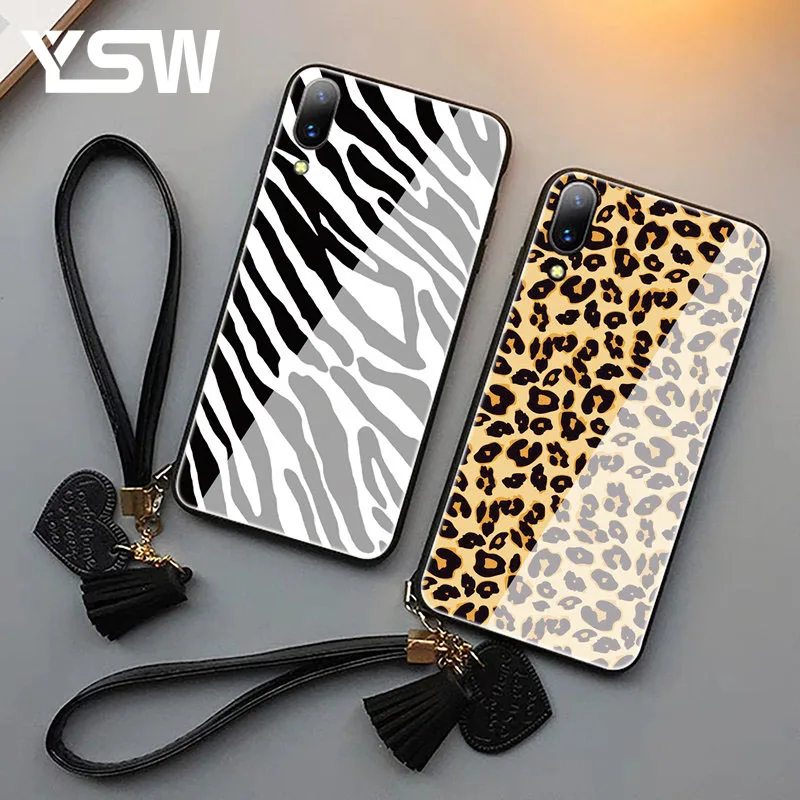 

YSW For Xiaomi Mi 6X 5X MIX 2 2S 3 Note 3 A1 A2 6 Redmi 5 plus Note 5 Pro For Mi 8 SE Lite Fashion Leopard Glass Case Funda capa