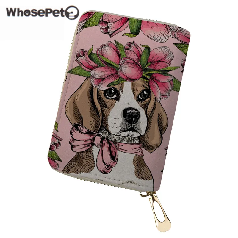 WHOSEPET Обложка для паспорта Женская визитница Beagle печать кошелек кредитных карт